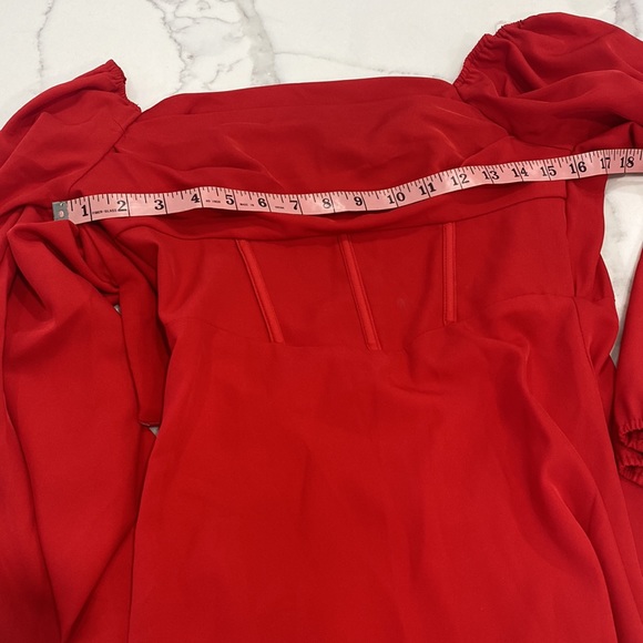 Princess Polly red cowl neck long sleeve dress. - Picture 9 of 10